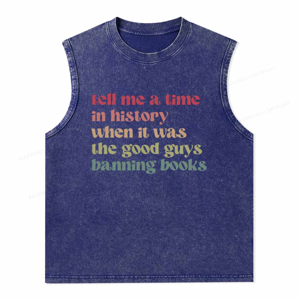 Pagewings Tell Me a Time in History Unisex Washed Tank Top