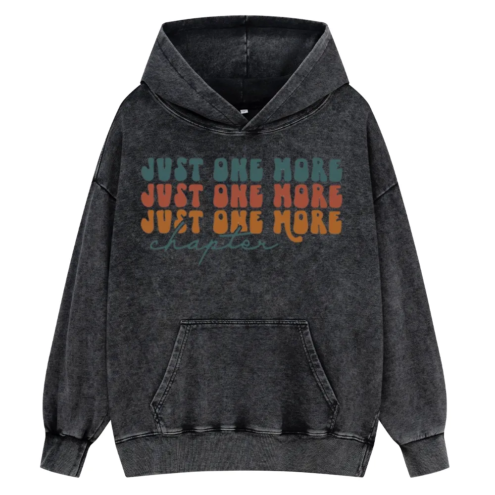 Pagewings Just One More Chapter Unisex Washed Hoodie