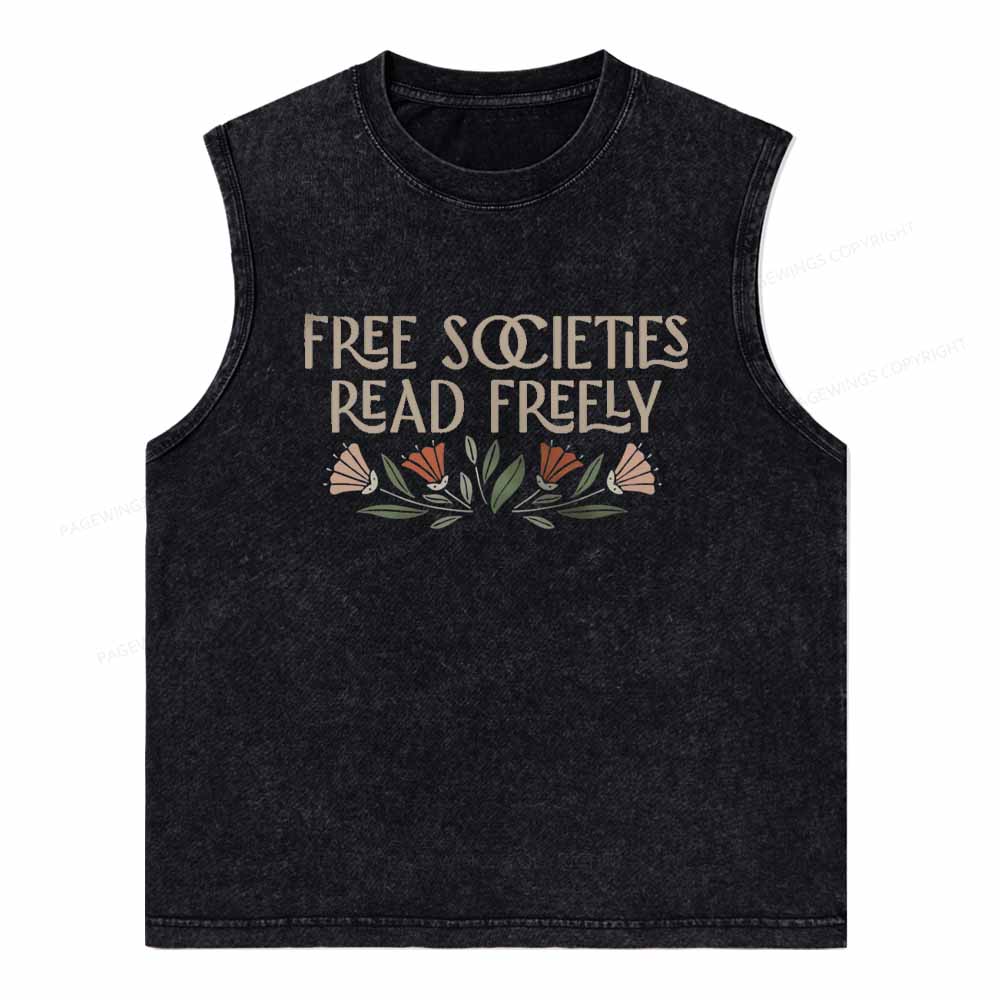 Pagewings Read Freely Unisex Washed Tank Top