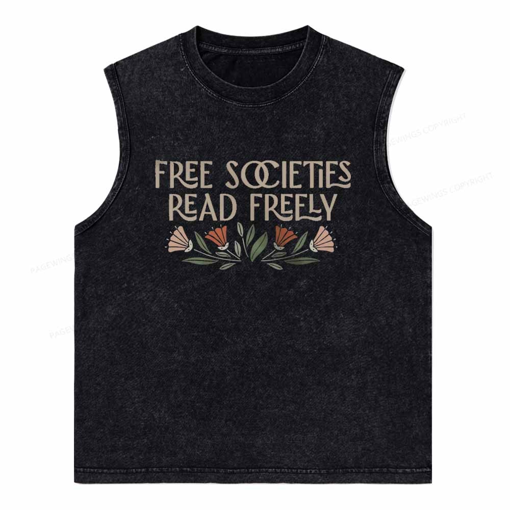 Pagewings Read Freely Unisex Washed Tank Top