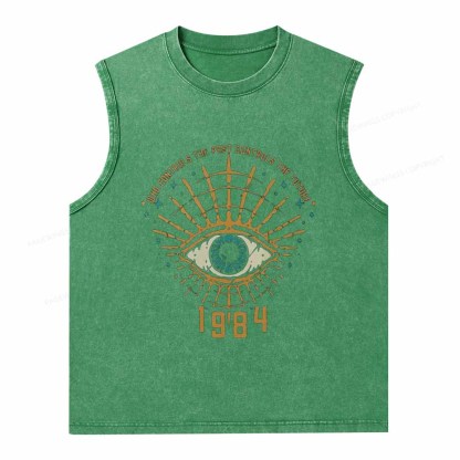 Pagewings George Orwell 1984 Unisex Washed Tank Top