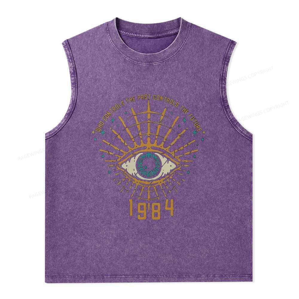 Pagewings George Orwell 1984 Unisex Washed Tank Top