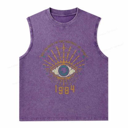 Pagewings George Orwell 1984 Unisex Washed Tank Top