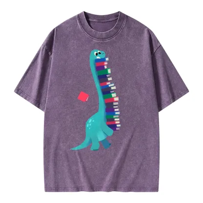 Pagewings Book Dinosaurs Unisex Washed T-shirt