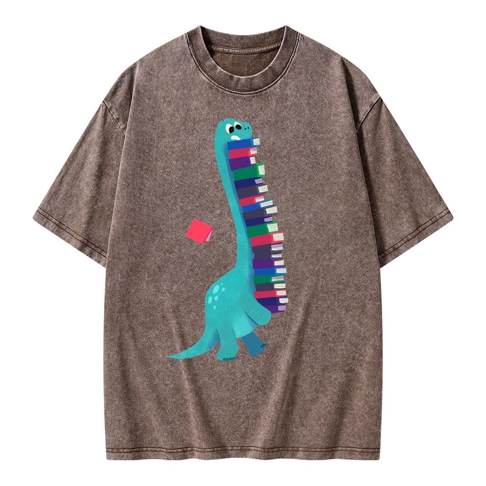 Pagewings Book Dinosaurs Unisex Washed T-shirt