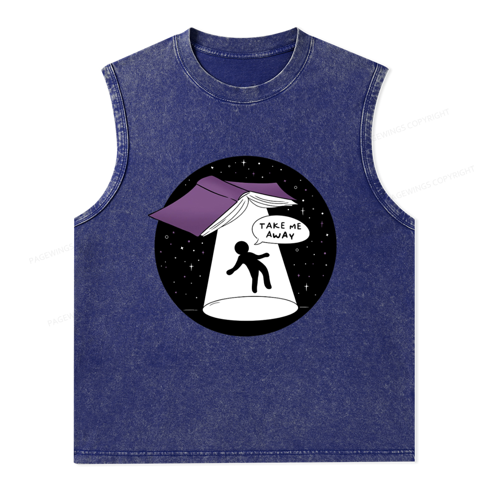 Pagewings Take Me Away Unisex Washed Tank Top