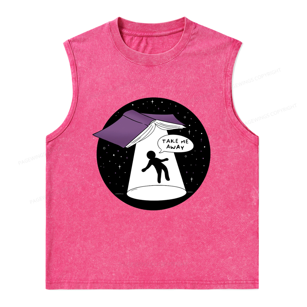 Pagewings Take Me Away Unisex Washed Tank Top