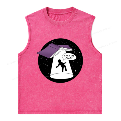 Pagewings Take Me Away Unisex Washed Tank Top