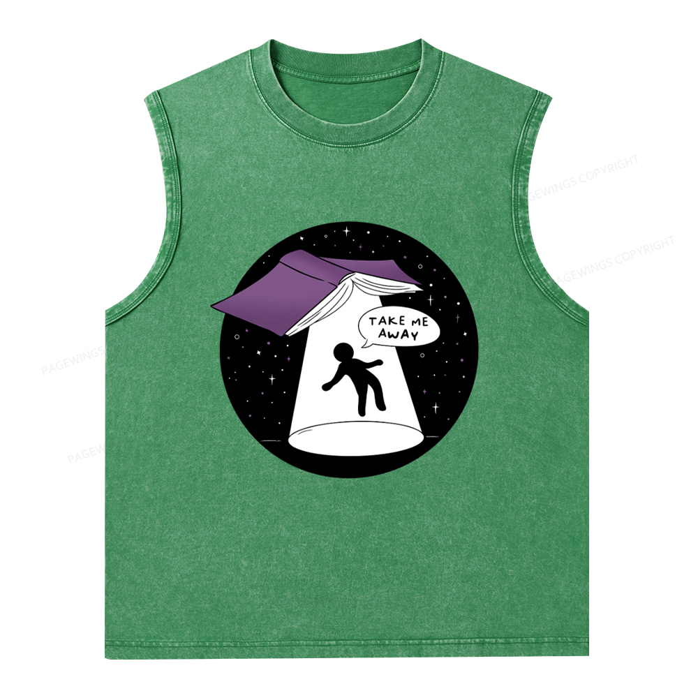 Pagewings Take Me Away Unisex Washed Tank Top