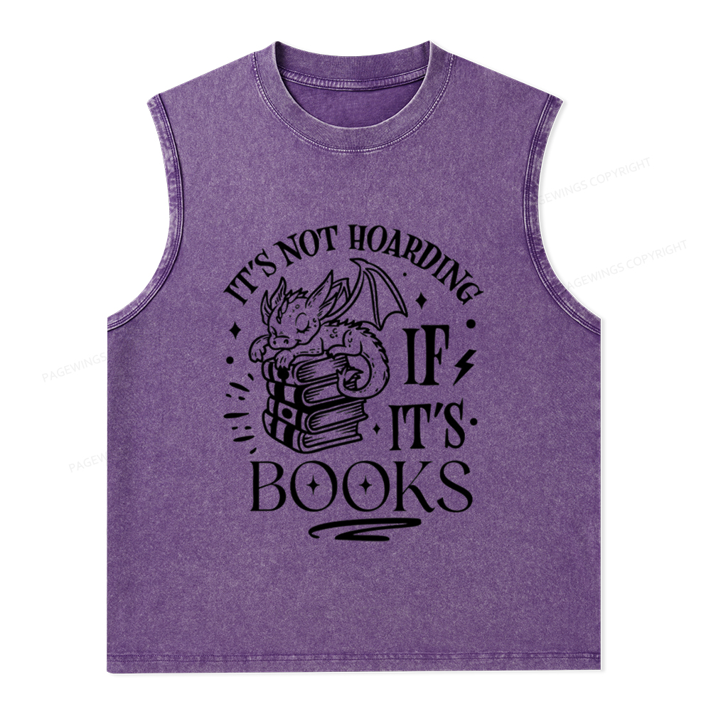 Pagewings It's Not Hoarding If It's Books Unisex Washed Tank Top