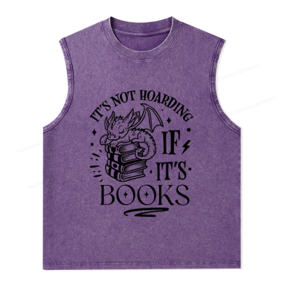 Pagewings It's Not Hoarding If It's Books Unisex Washed Tank Top