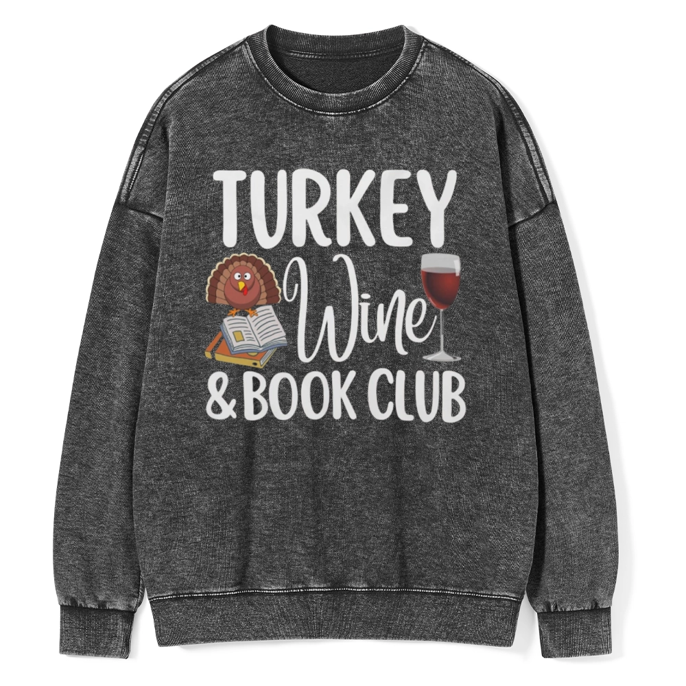 Pagewings  Book Club Wine Unisex Washed Sweatshirt