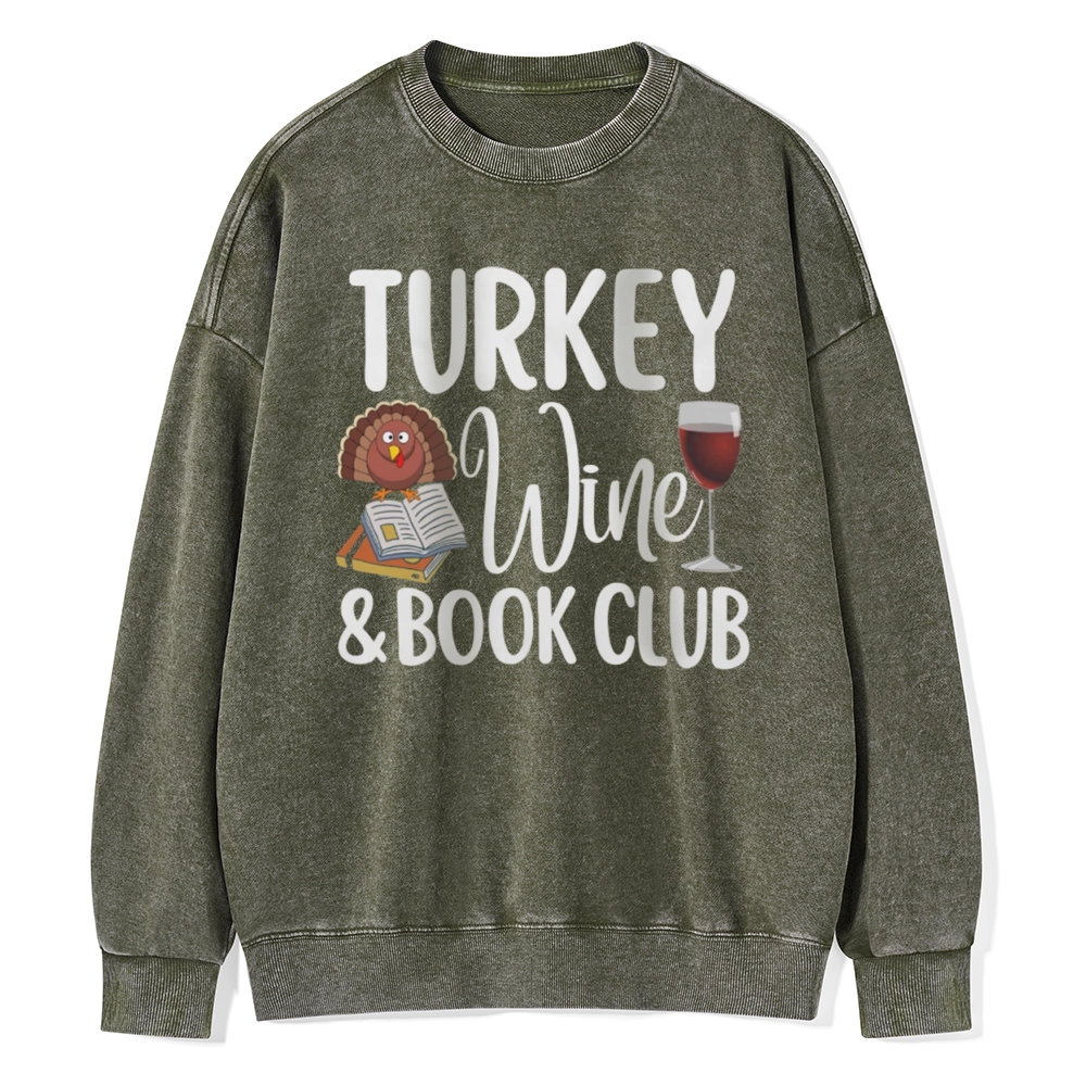 Pagewings  Book Club Wine Unisex Washed Sweatshirt