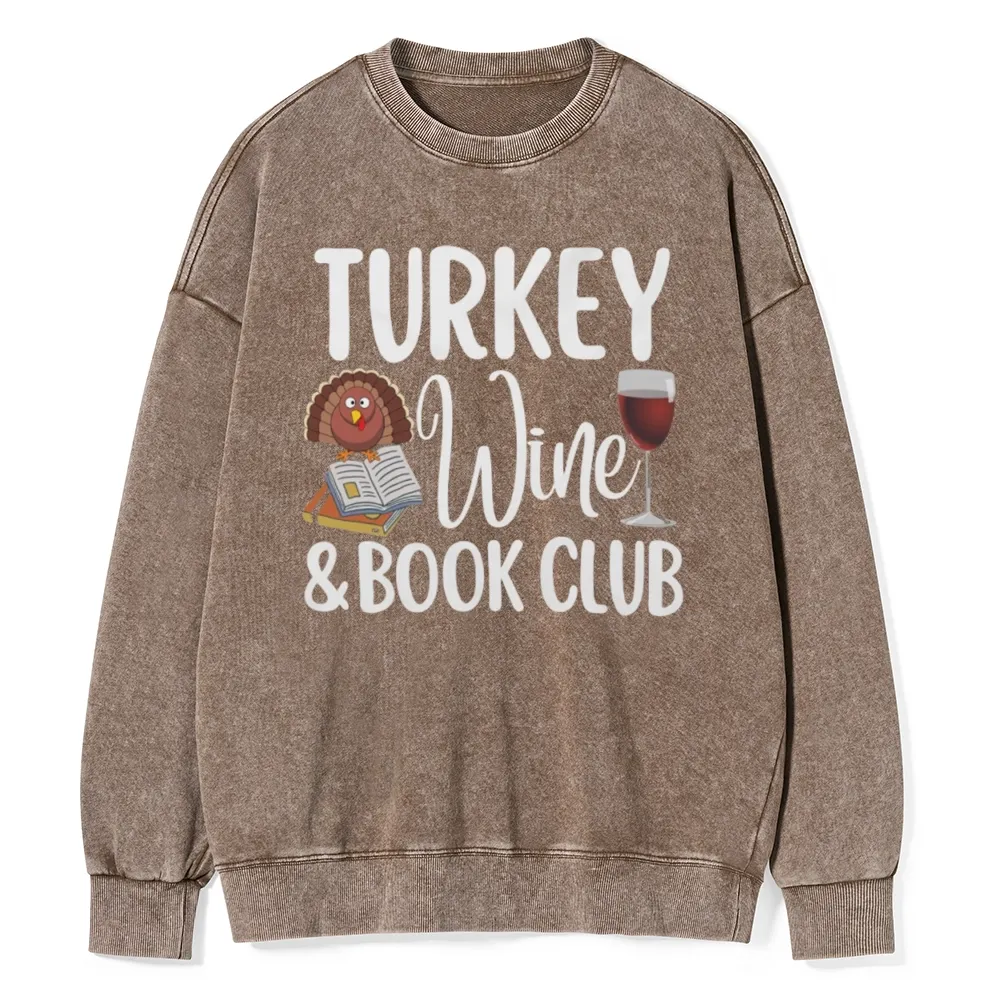 Pagewings  Book Club Wine Unisex Washed Sweatshirt