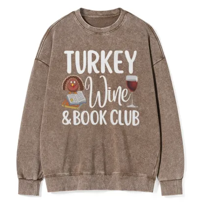 Pagewings  Book Club Wine Unisex Washed Sweatshirt