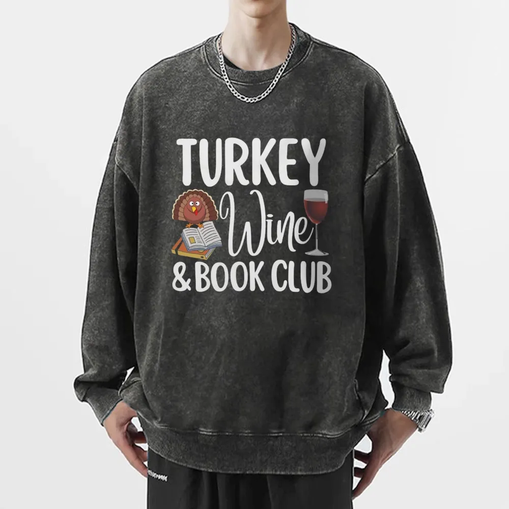 Pagewings  Book Club Wine Unisex Washed Sweatshirt