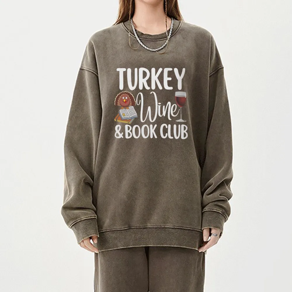 Pagewings  Book Club Wine Unisex Washed Sweatshirt