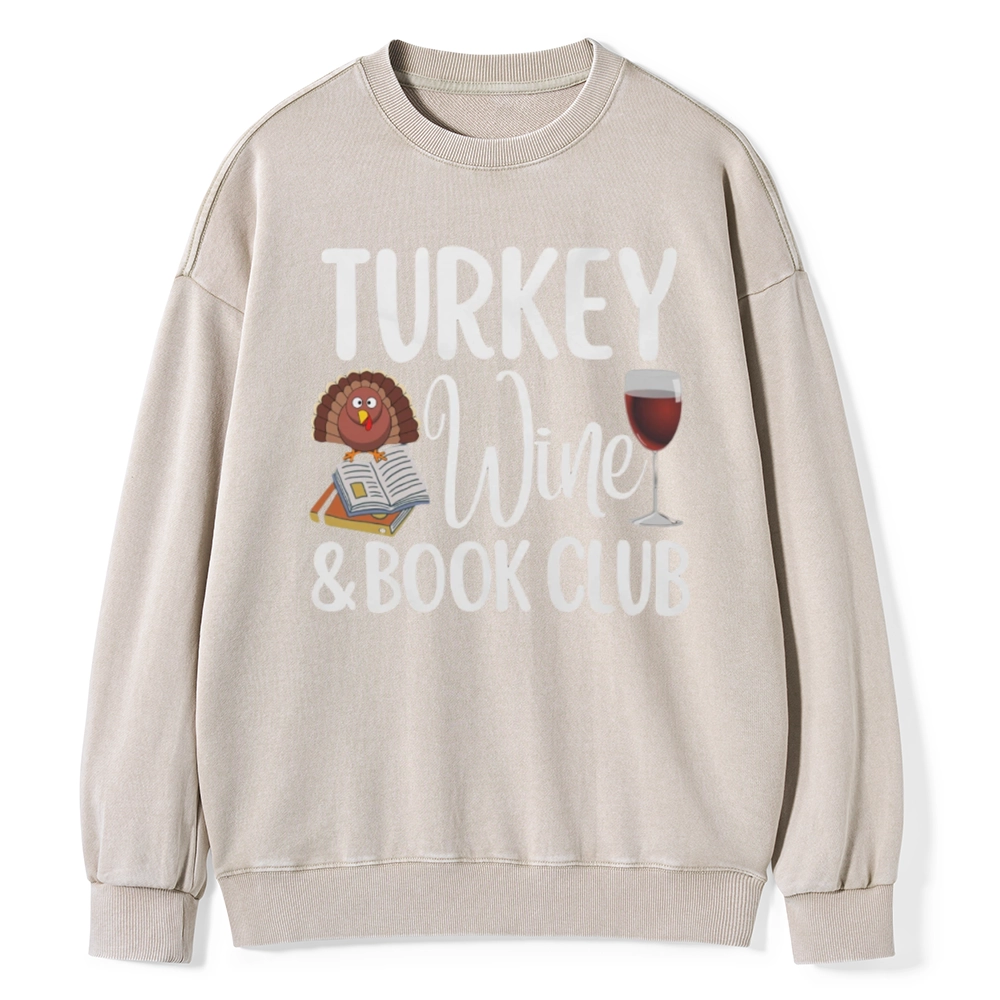 Pagewings  Book Club Wine Unisex Washed Sweatshirt