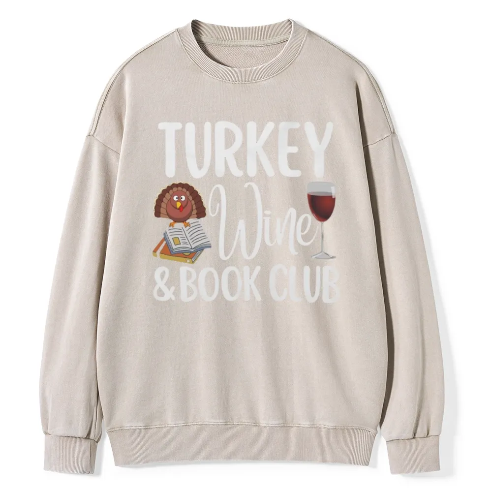 Pagewings Book Club Wine Unisex Washed Sweatshirt