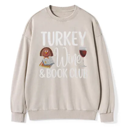Pagewings  Book Club Wine Unisex Washed Sweatshirt