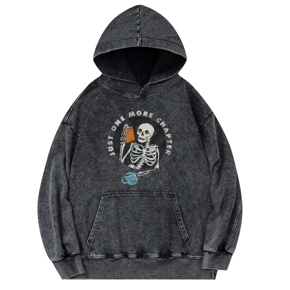 Pagewings Halloween Just One More Chapter Unisex Washed Hoodie