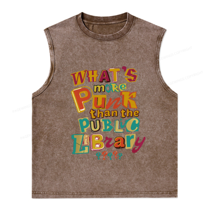 Pagewings What’s More Punk Than The Public Library Unisex Washed Tank Top