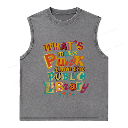 Pagewings What’s More Punk Than The Public Library Unisex Washed Tank Top