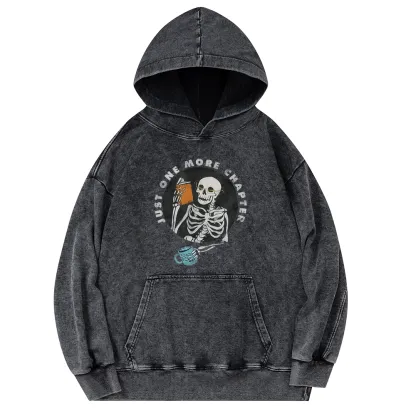 Pagewings Halloween Just One More Chapter Unisex Washed Hoodie