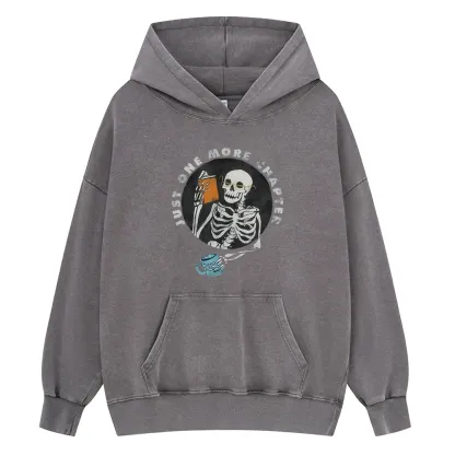 Pagewings Halloween Just One More Chapter Unisex Washed Hoodie