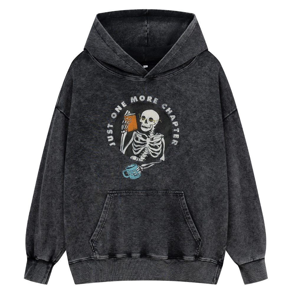 Pagewings Halloween Just One More Chapter Unisex Washed Hoodie