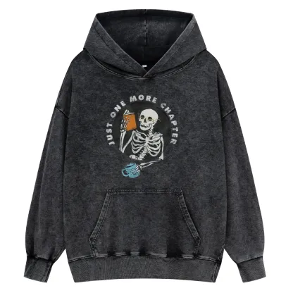 Pagewings Halloween Just One More Chapter Unisex Washed Hoodie