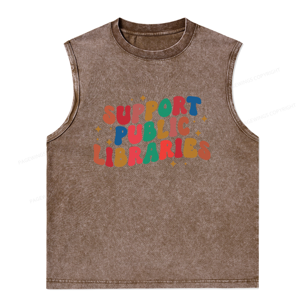 Pagewings Public Library Sweatshirt Unisex Washed Tank Top