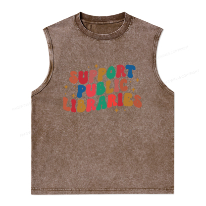 Pagewings Public Library Sweatshirt Unisex Washed Tank Top