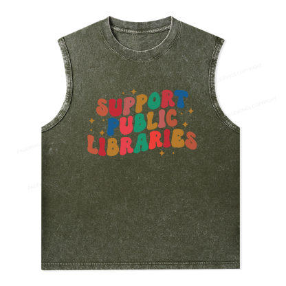Pagewings Public Library Sweatshirt Unisex Washed Tank Top