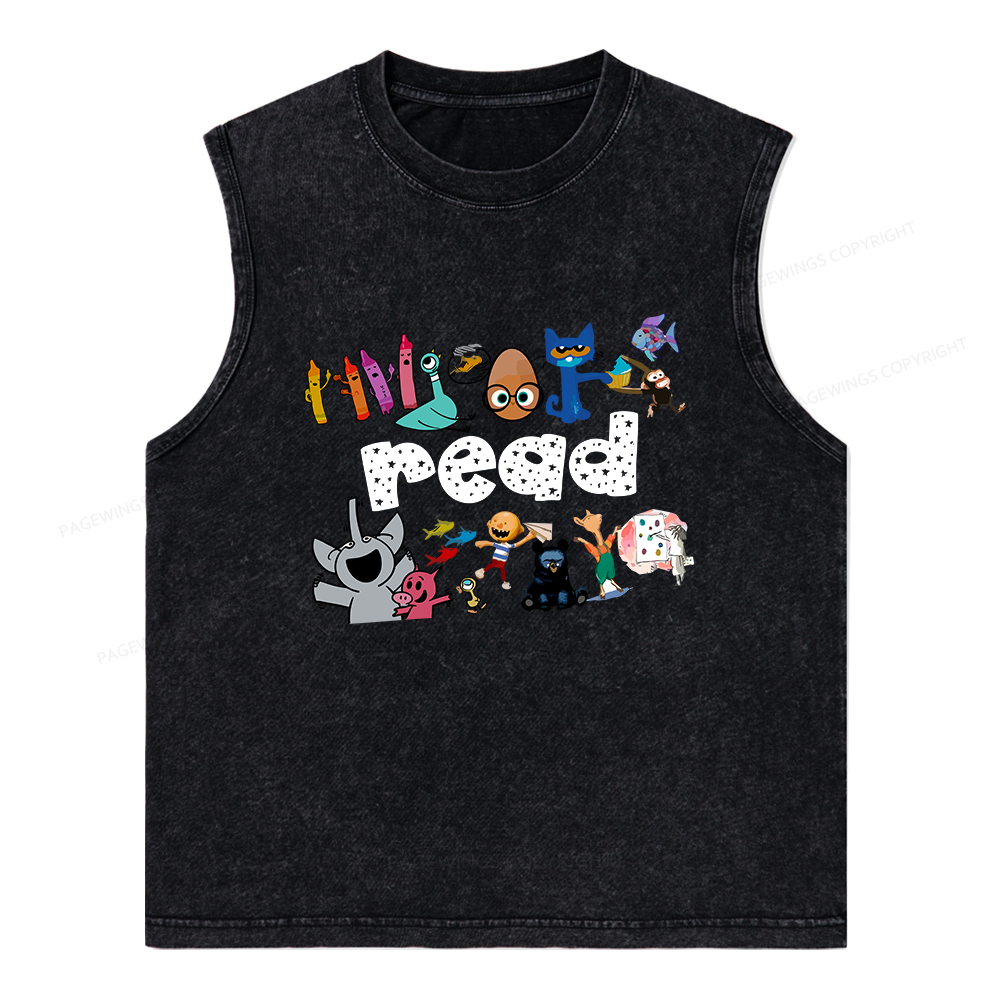 Pagewings Reading Bookish Unisex Washed Tank Top