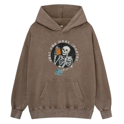 Pagewings Halloween Just One More Chapter Unisex Washed Hoodie
