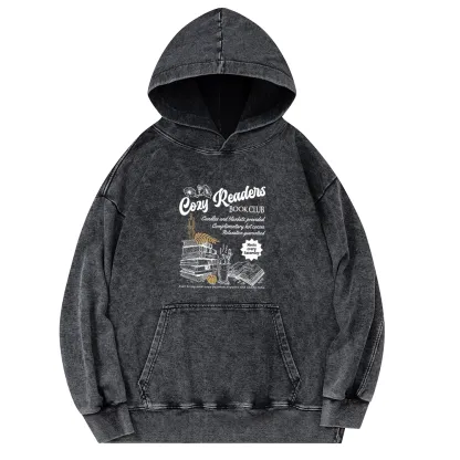 Pagewings Cozy reader Unisex Washed Hoodie