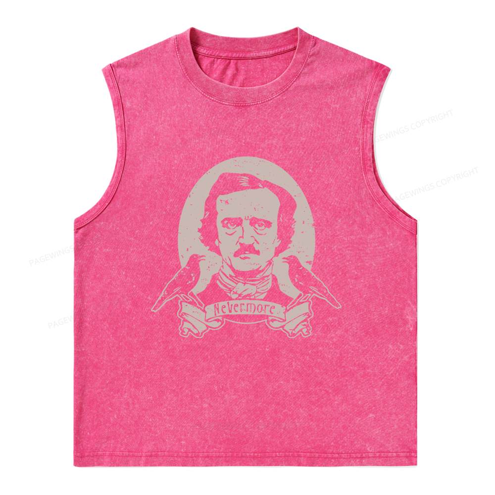 Pagewings Literary Vintage Stephen Allen King HP Lovecraft Book Unisex Washed Tank Top