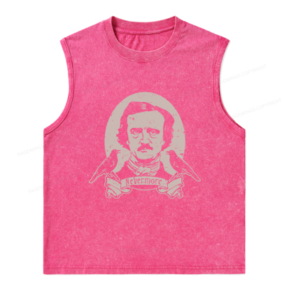 Pagewings Literary Vintage Stephen Allen King HP Lovecraft Book Unisex Washed Tank Top