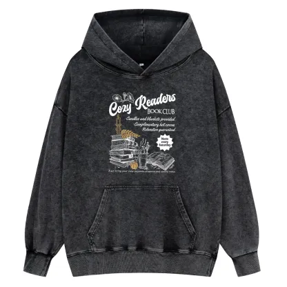 Pagewings Cozy reader Unisex Washed Hoodie