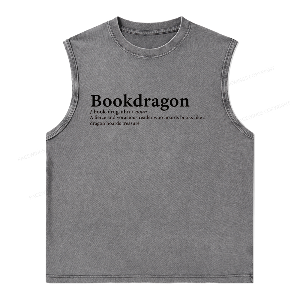 Pagewings Bookdragon: Journey Through Words book lover  Unisex Washed Tank Top