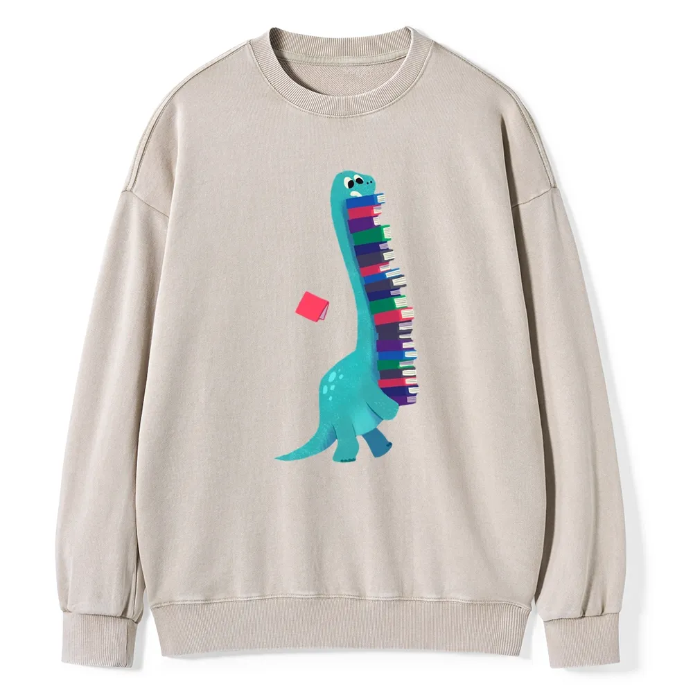Pagewings Book Dinosaurs Unisex Washed Sweatshirt