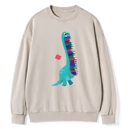 Pagewings Book Dinosaurs Unisex Washed Sweatshirt