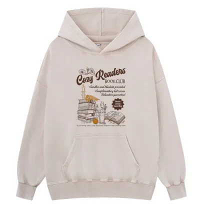 Pagewings Cozy reader Unisex Washed Hoodie