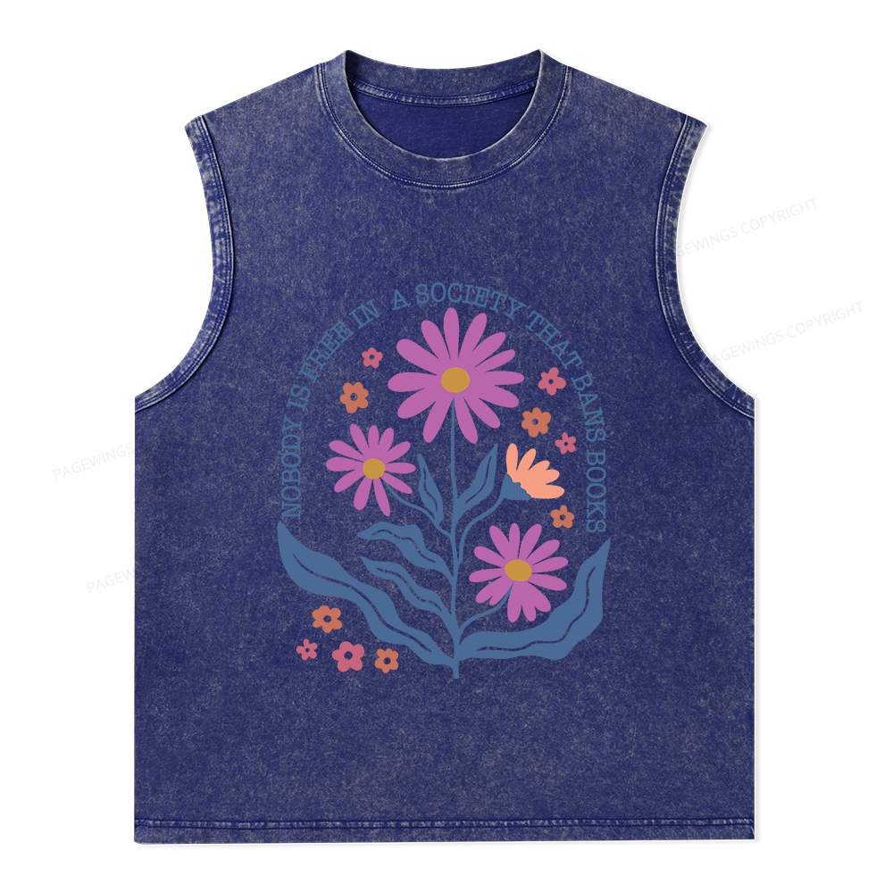 Pagewings Read Banned Books Shirt, Social Justice Gift Unisex Washed Tank Top