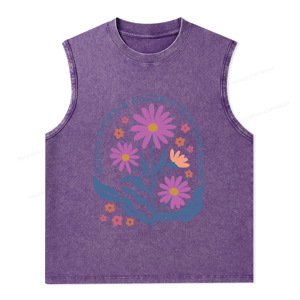 Pagewings Read Banned Books Shirt, Social Justice Gift Unisex Washed Tank Top