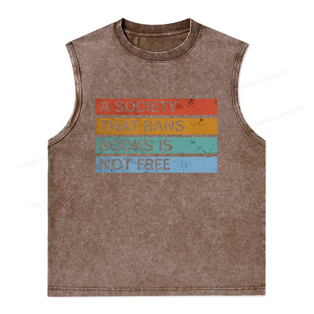 Pagewings Banned Books Shirt, Read Banned Books Unisex Washed Tank Top
