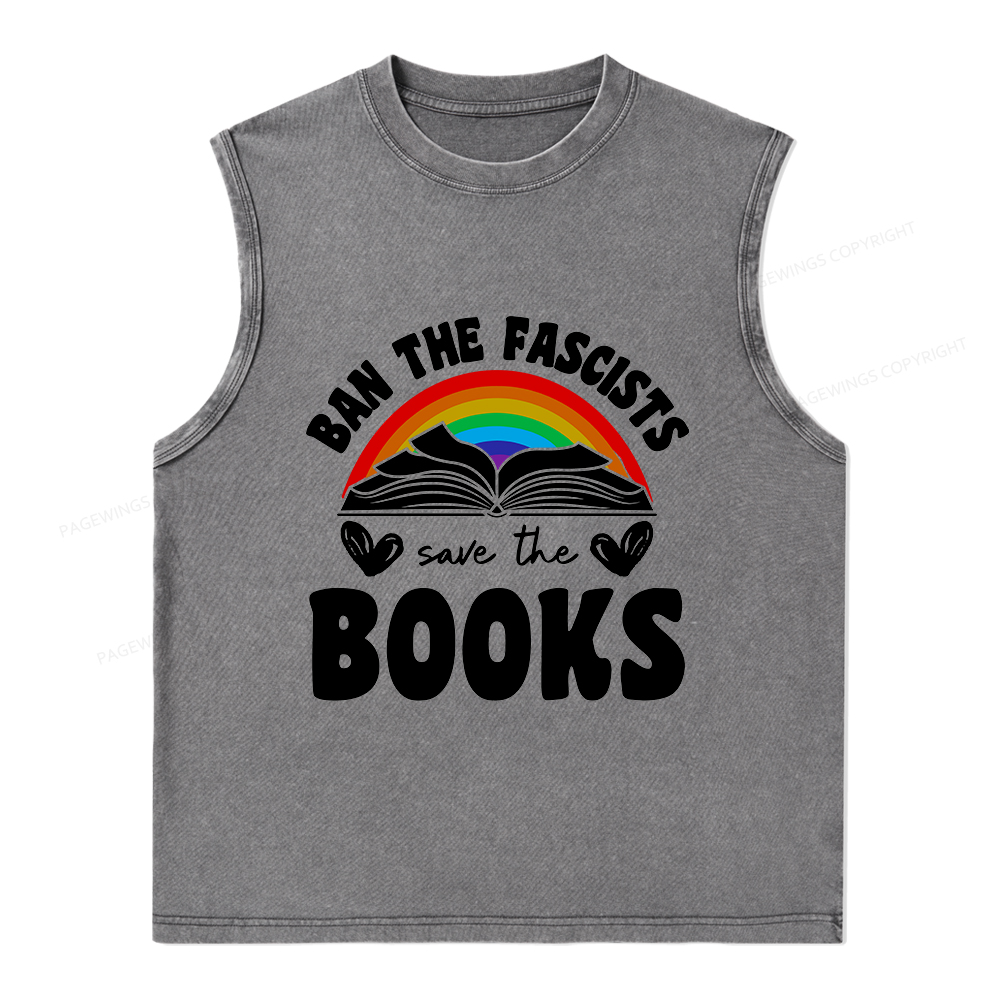 Pagewings Banned books T-Shirt Unisex Washed Tank Top