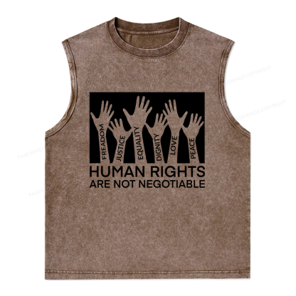 Pagewings Human Rights Are Not Negotiable Unisex Washed Tank Top