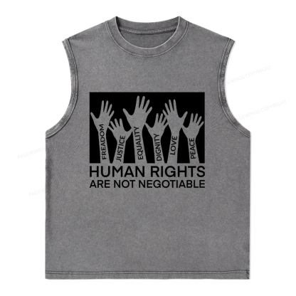 Pagewings Human Rights Are Not Negotiable Unisex Washed Tank Top